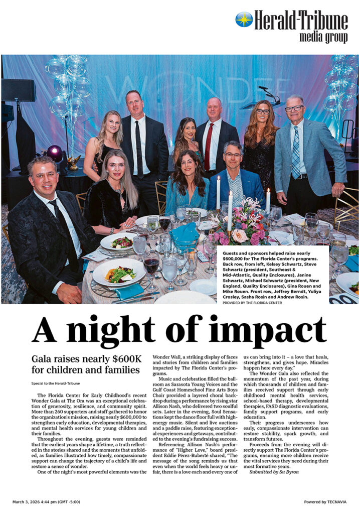 Sarasota Herald-Tribune article about the 2025 Wonder Gala