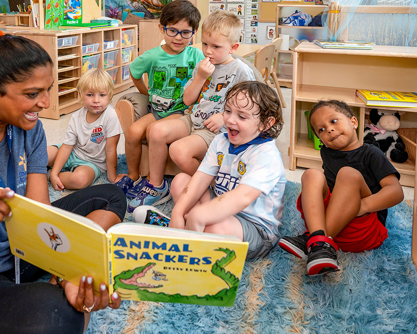 Children in the new Reggio Emilia classrooms at Starfish Academy.