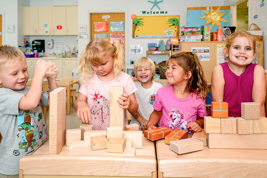 Children in the new Reggio Emilia classrooms at Starfish Academy.